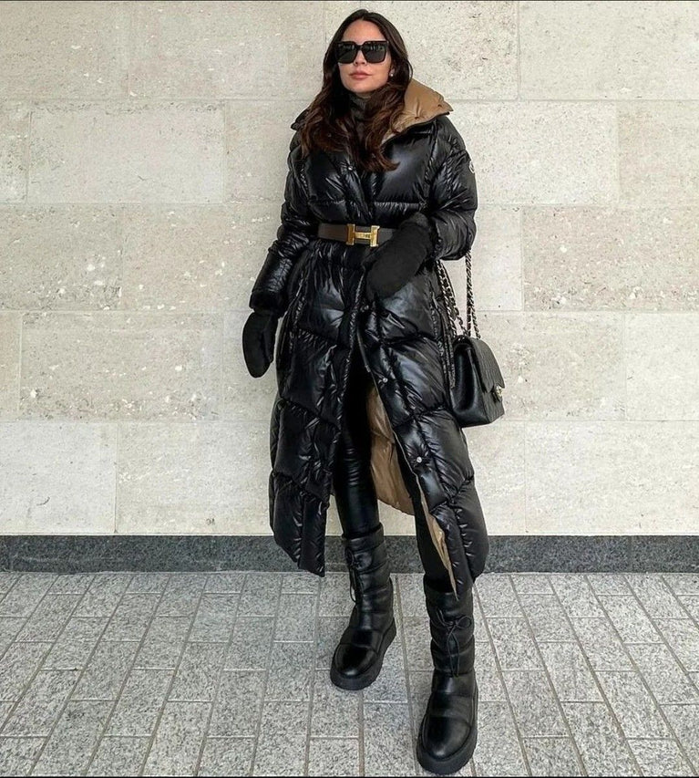 Moncler Cavettaz Hooded Long Down Jacket at volonka