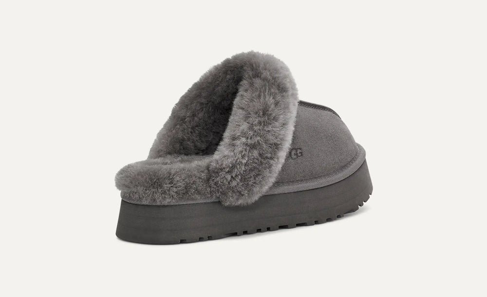 Gray slipper with fuzzy collar in volonka store, UGG Womens Disquette Cozy and Stylish Slippers