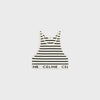 Black and white striped tank top with Celine branding on a light gray background
