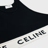 Black and white garment with 'CELINE' branding in volonka store. Celine original Bra In Athletic Knit