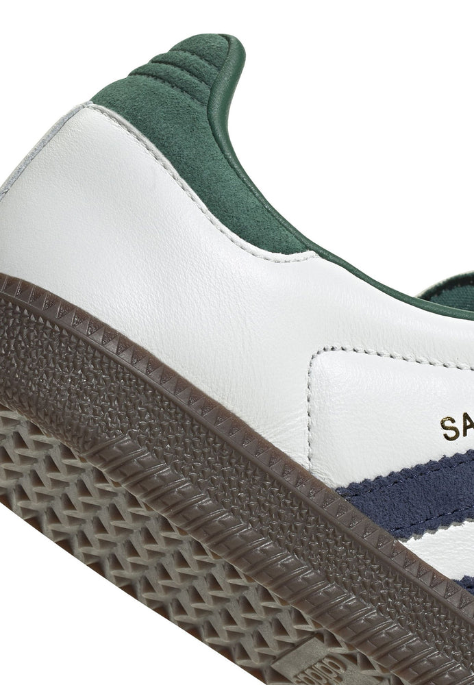 Adidas Samba OG Unisex Blkwhi Green of classic soccer sneakers with white and green color scheme at Volonka.