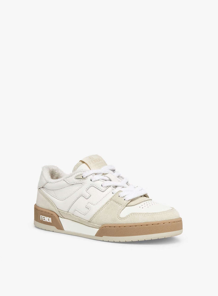 Fendi Sneaker Match Leather White side view showcasing elegant design and comfortable silhouette at Volonka.