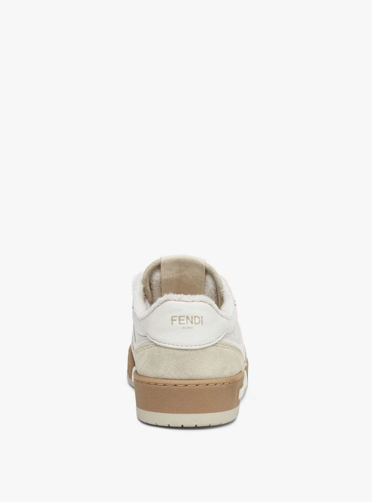 Fendi Sneaker Match Leather White side view showcasing elegant design and comfortable silhouette at Volonka.