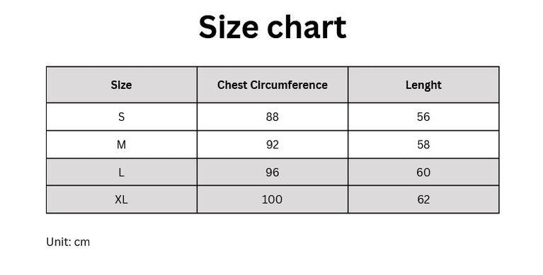 AMI Paris Heart Embroidered Tank size chart.
