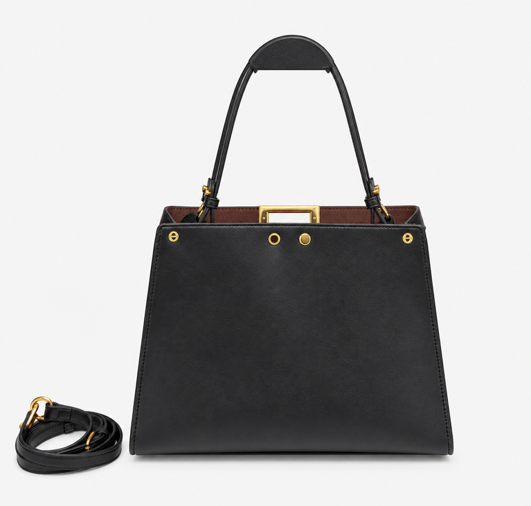 Fendi Women Way Medium Leather Bag showcasing its interior and adjustable strap.