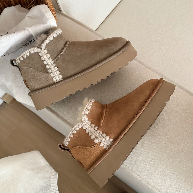 UGG Eskimo Wool Winter Women Platform Mini Boot