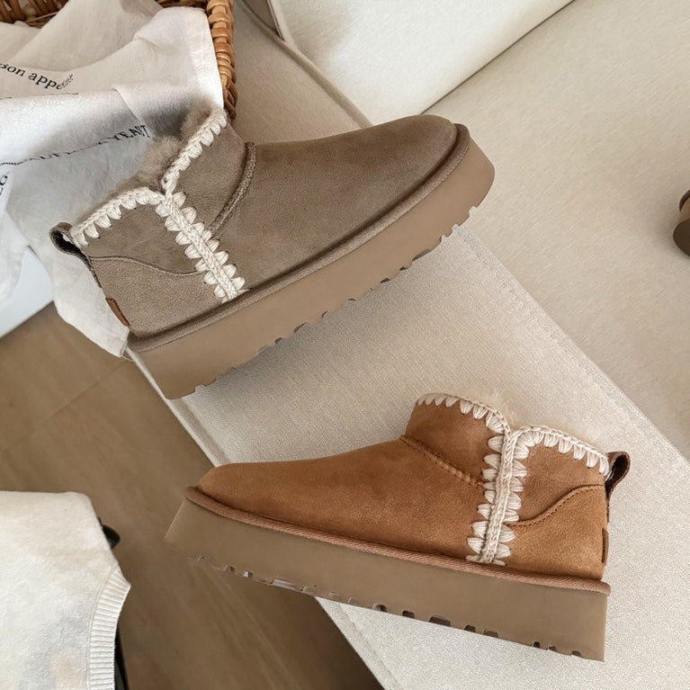 UGG Eskimo Wool Winter Women Platform Mini Boot