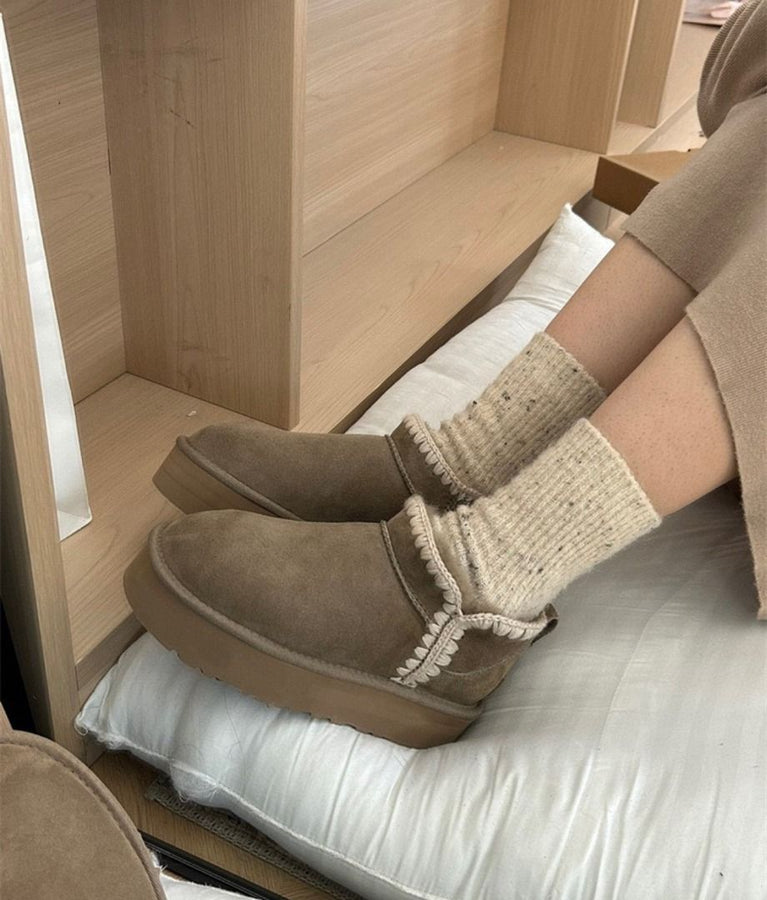UGG Eskimo Wool Winter Women Platform Mini Boot