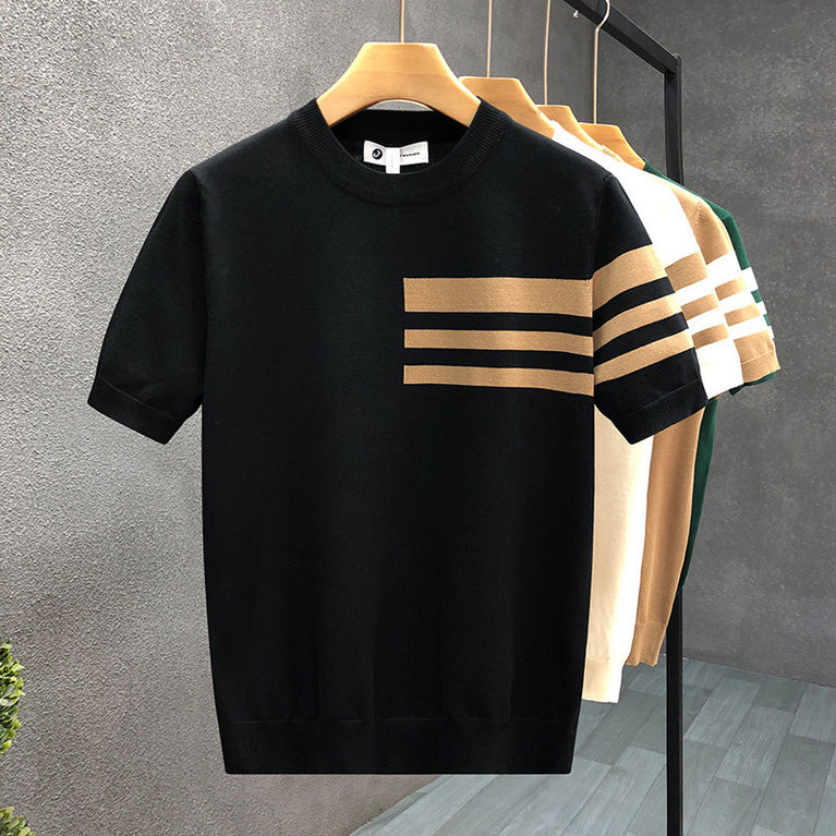 Men's Tshirt thin knitwear with Striped Design