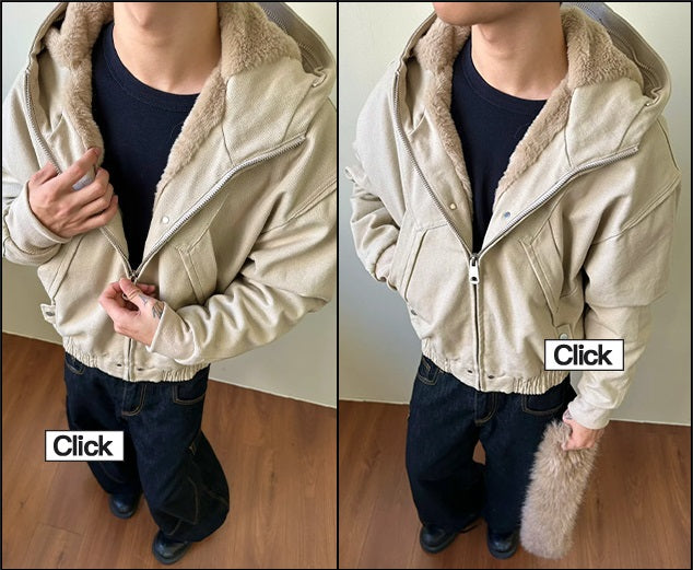 Men's American Vintage Wool Jacket Warm Winter Outerwear