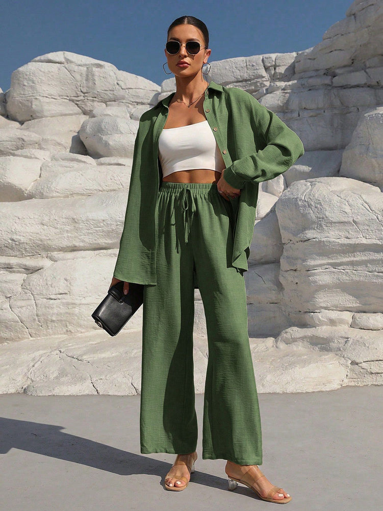 Comfortable and stylish Cardigan Suit Two-Piece Casual Set