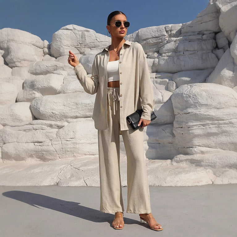 Comfortable and stylish Cardigan Suit Two-Piece Casual Set