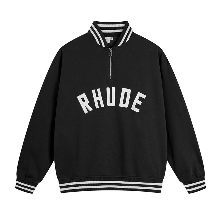 RHUDE Unisex sports half zipper sweatshirt Trousers set