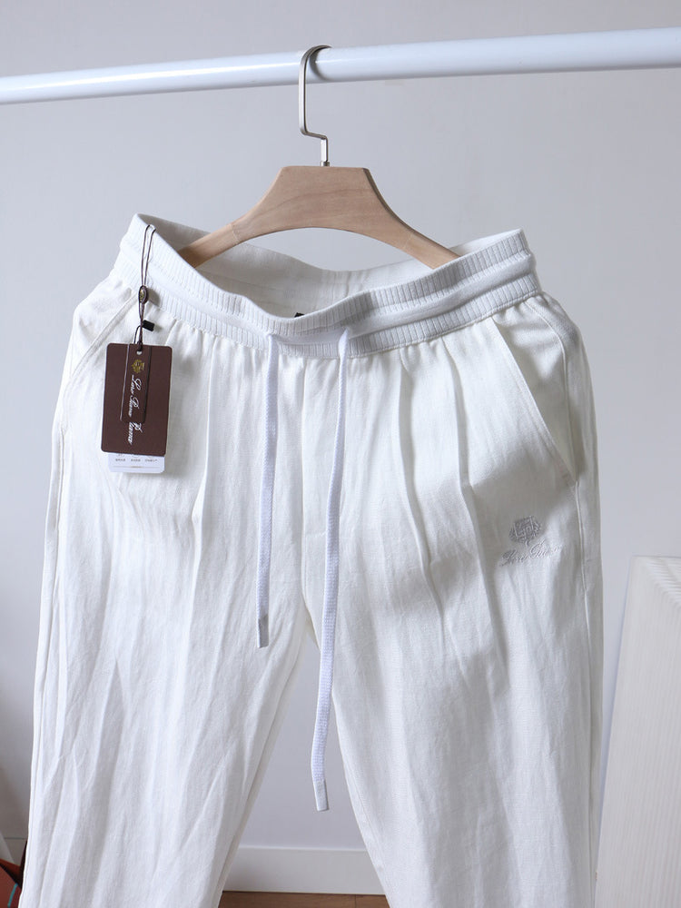 Loro Piana men's Pants Summer Elastic Waist Casual trousers