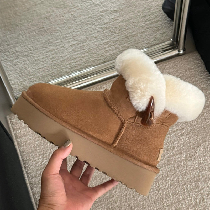 Brown suede UGG Women's Winter Boots with Platform Sole at Volonka.