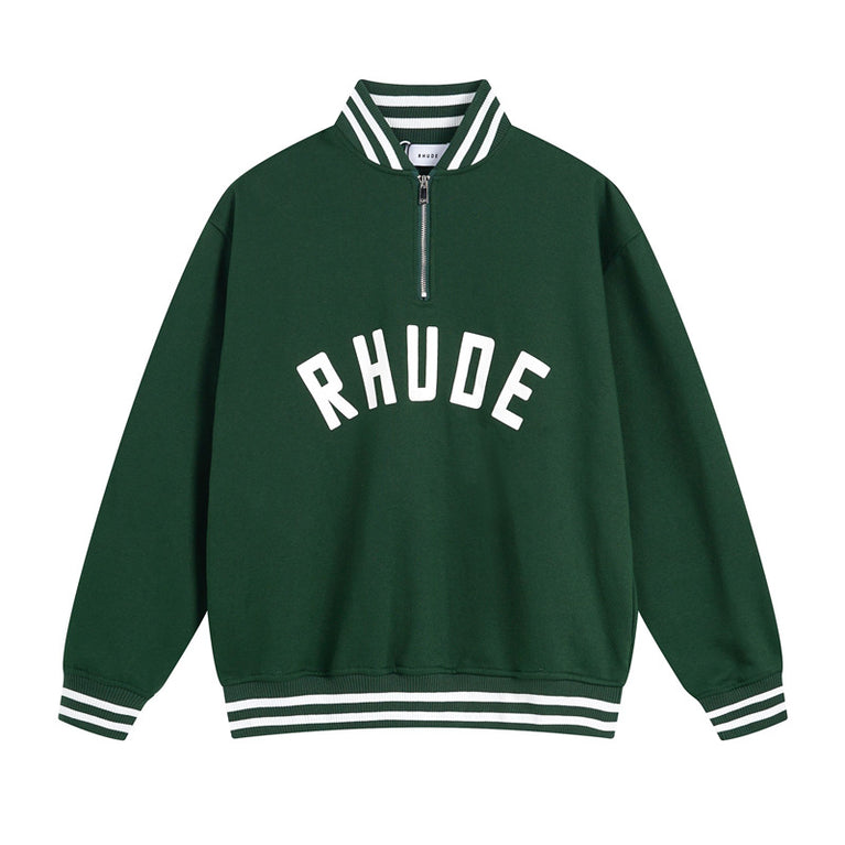 RHUDE Unisex sports half zipper sweatshirt Trousers set