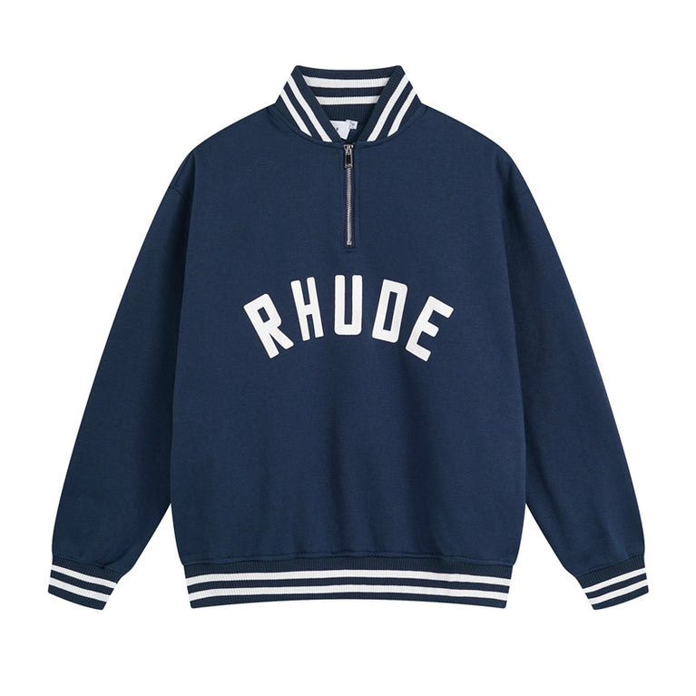 RHUDE Unisex sports half zipper sweatshirt Trousers set