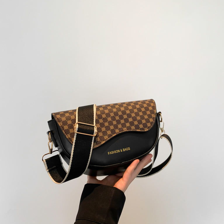 Niche Clover & Leopard Pattern Crossbody Bag