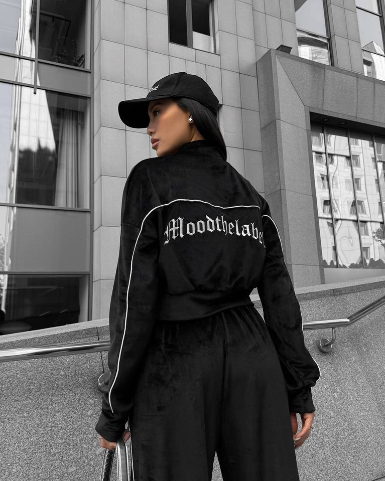 Cardigan Sweatshirt & Slit Pants Set