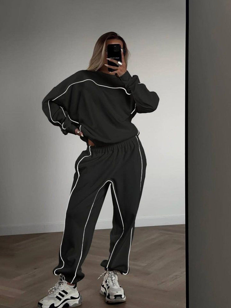 Trendy Fashion Tracksuit Sweatshirt and Trousers Set