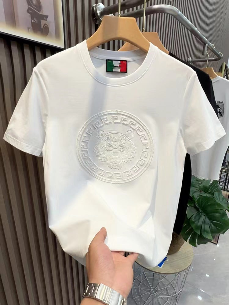 Tiger head sequin slim mens Tshirt