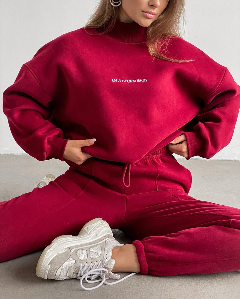 Cozy Stylish Women's Spring Sweatshirt Two Piece Set
