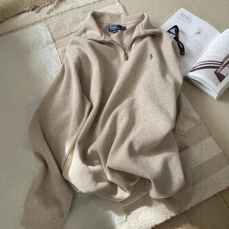 Ralph Lauren Sweatshirt mit Pony-Logo und halbem Reißverschluss