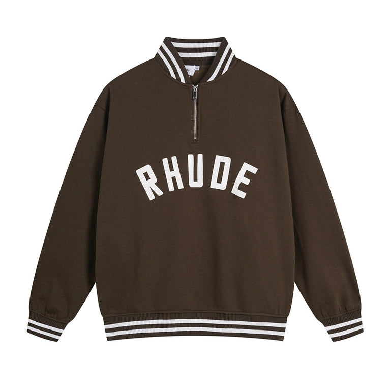 RHUDE Unisex sports half zipper sweatshirt Trousers set