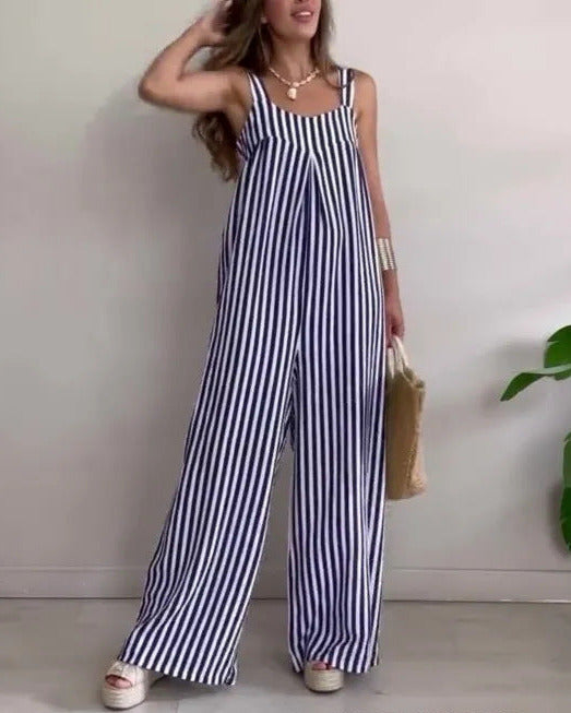 Summer Striped Streetwear Casual Jumpsuit