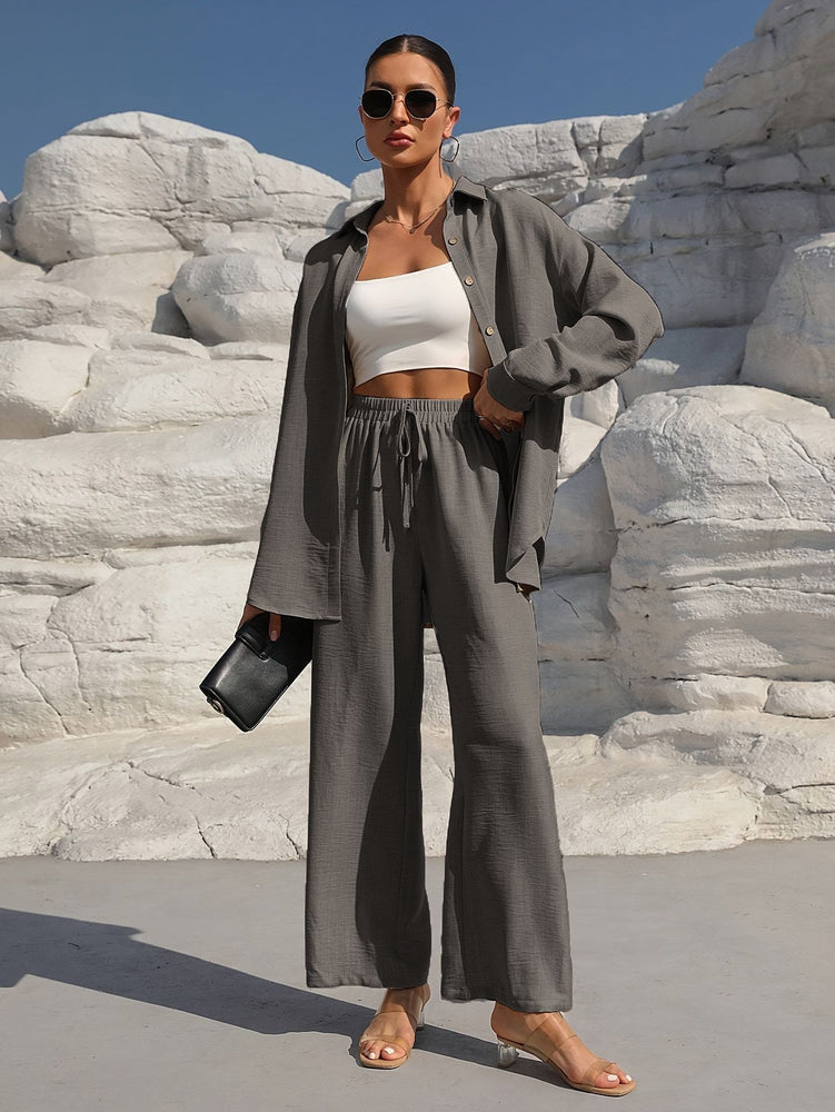 Comfortable and stylish Cardigan Suit Two-Piece Casual Set