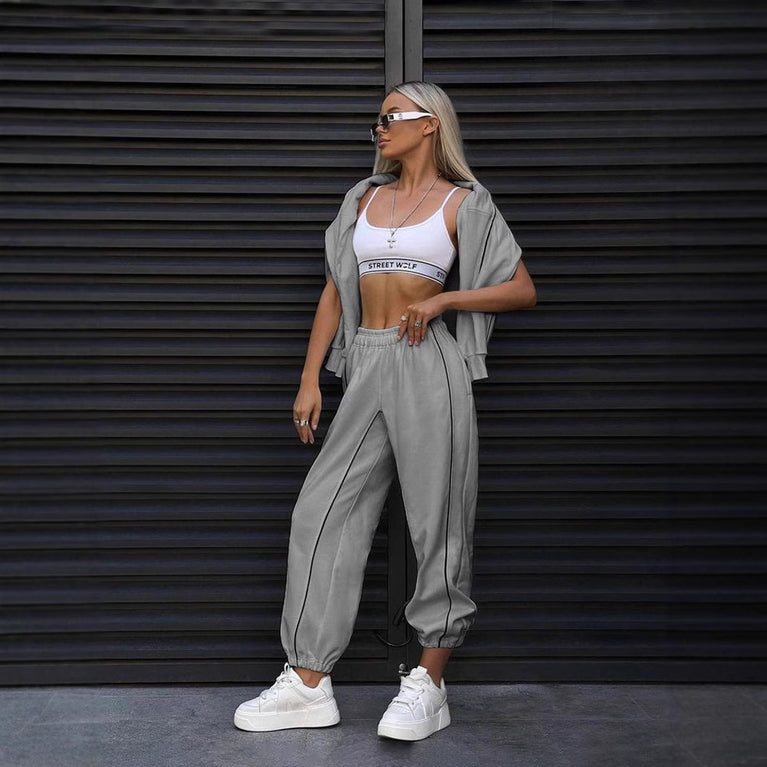 Trendy Fashion Tracksuit Sweatshirt and Trousers Set