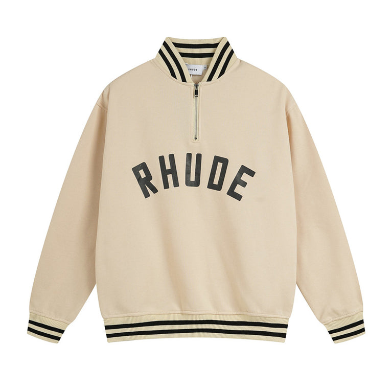 RHUDE Unisex sports half zipper sweatshirt Trousers set