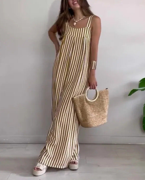 Summer Striped Streetwear Casual Jumpsuit