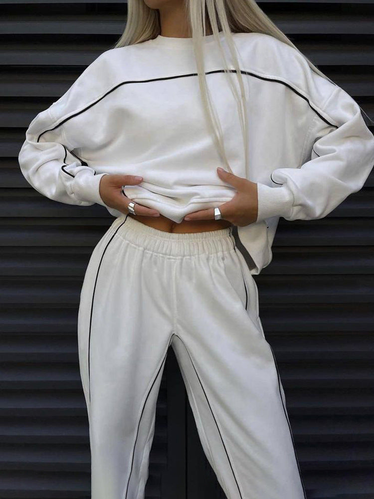 Trendy Fashion Tracksuit Sweatshirt and Trousers Set