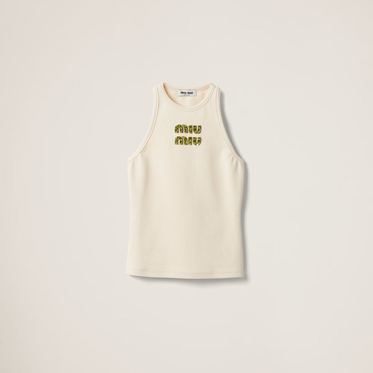 MIUMIU Premium-Top aus stylischem Rippstrick-Jersey