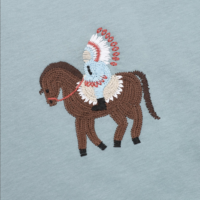 Dior Indigenous Pony Embroidery Tshirt featuring playful pony design at Volonka.