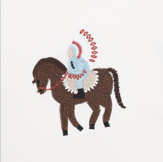 Dior Indigenous Pony Embroidery Tshirt featuring playful pony design, perfect for casual luxury at Volonka.