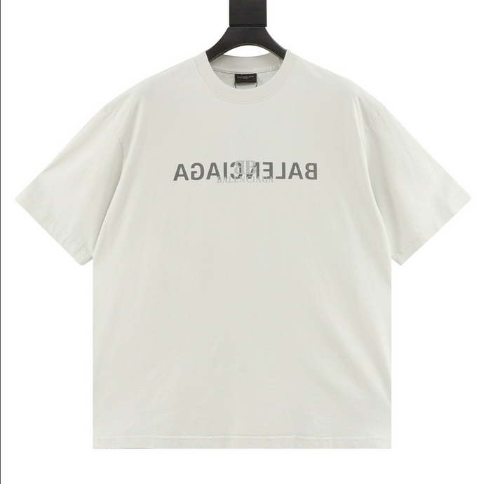 Balenciaga Oversize Washed Ripped Tshirt in white.