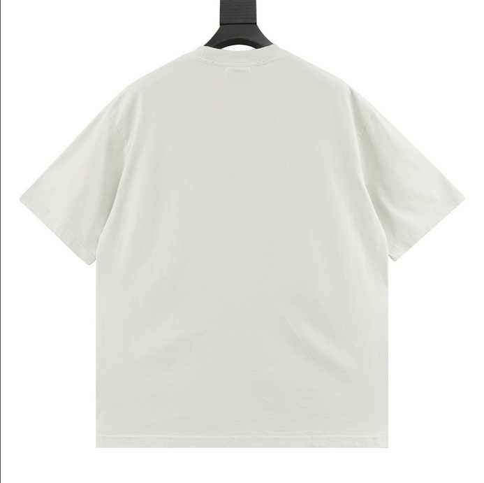 Balenciaga Oversize Washed Ripped Tshirt in white.