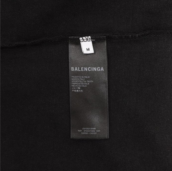 Balenciaga Oversize Washed Ripped Tshirt in black.