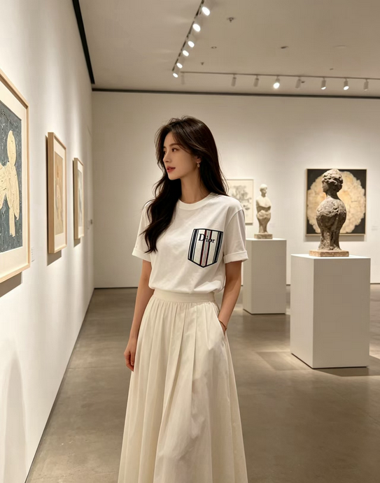 Dior Essential unisex Pocket Tshirt, showcasing its stylish white design.