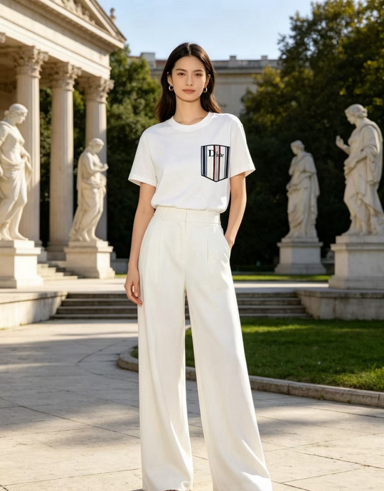 Dior Essential unisex Pocket Tshirt, showcasing its stylish white design.