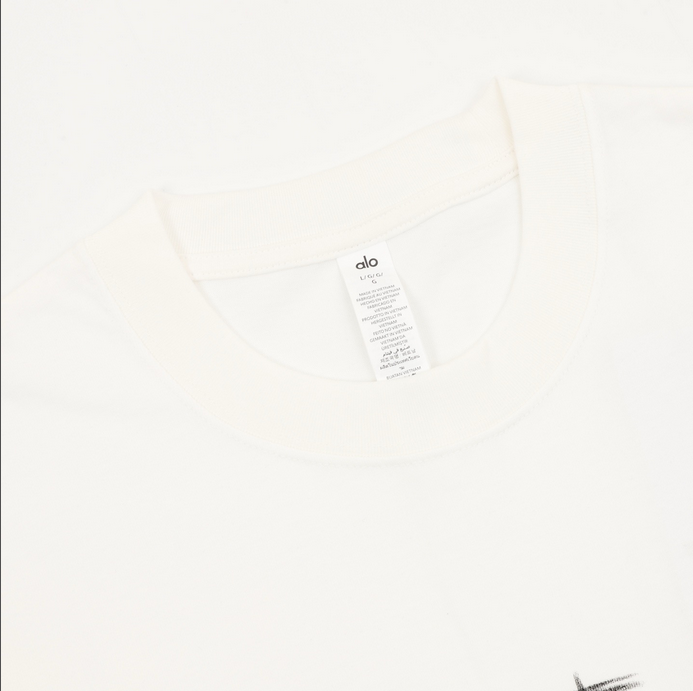 ALO Oil Painting Graffiti Tshirt in white featuring colorful graffiti design at Volonka.
