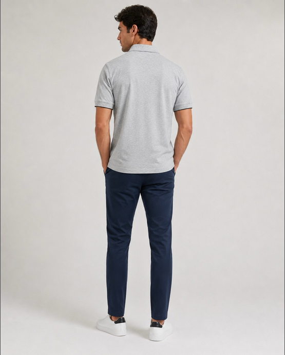 Brunello Cucinelli Men Polo Shirt displayed in gray color.