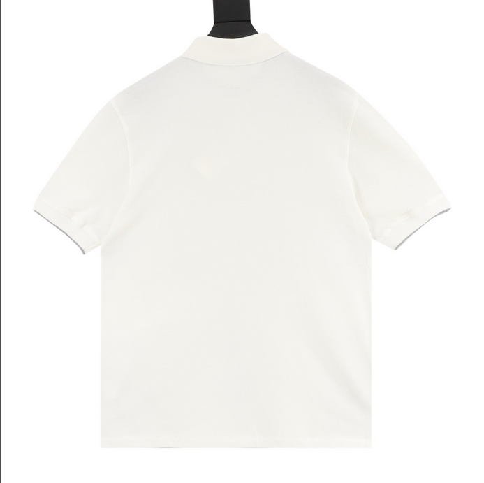 Brunello Cucinelli Men Polo Shirt displayed on a hanger in white color.