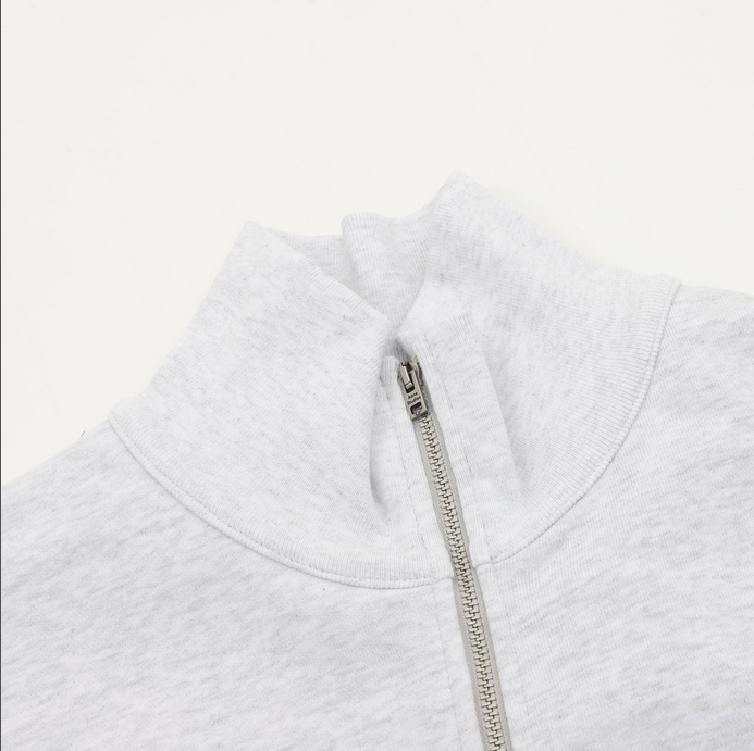 Acne Studios Casual Zip Sweatshirt in gray, featuring a minimalist design and lightweight comfort.