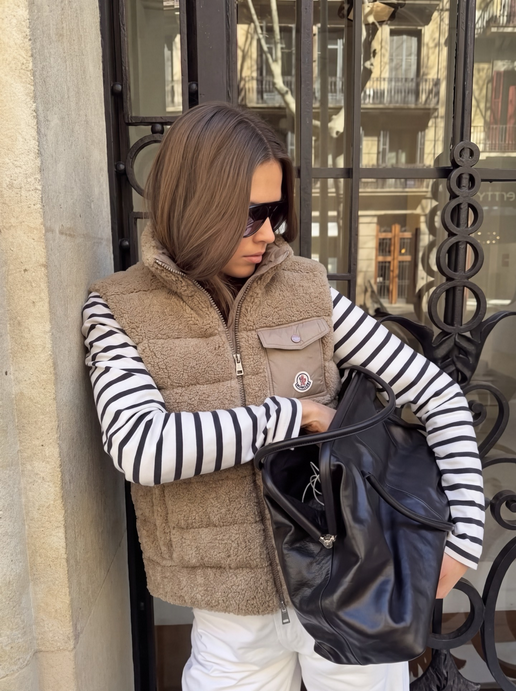 Moncler Merek down vest in teddy fabric