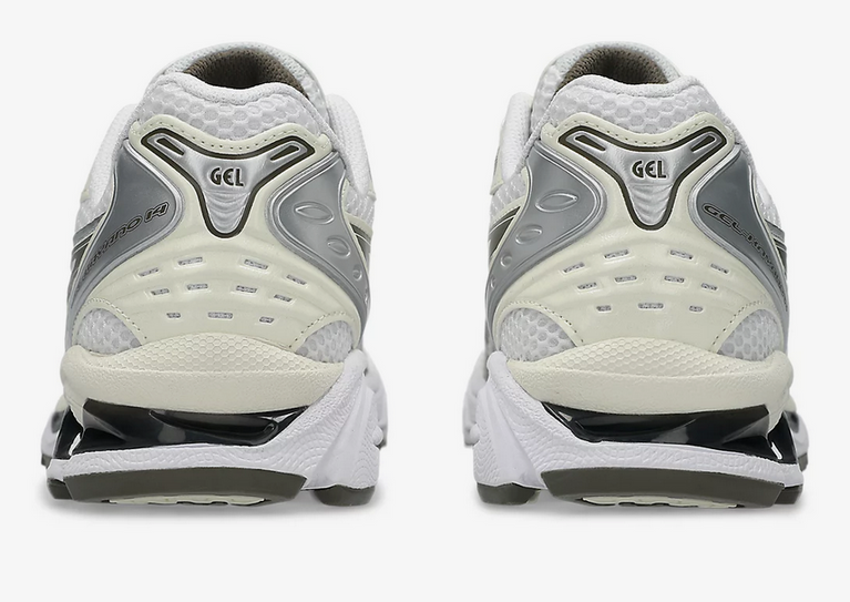 Asics Gel Kayano 14 Unisex White Ivory Sneaker side view, showcasing its retro design and lightweight comfort.