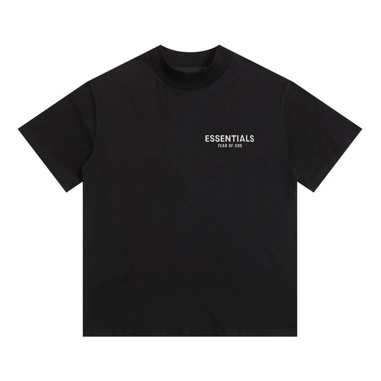 FEAR OF GOD ESSENTIALS Tshirt with Logo in black color featuring minimalist design and modern styling.