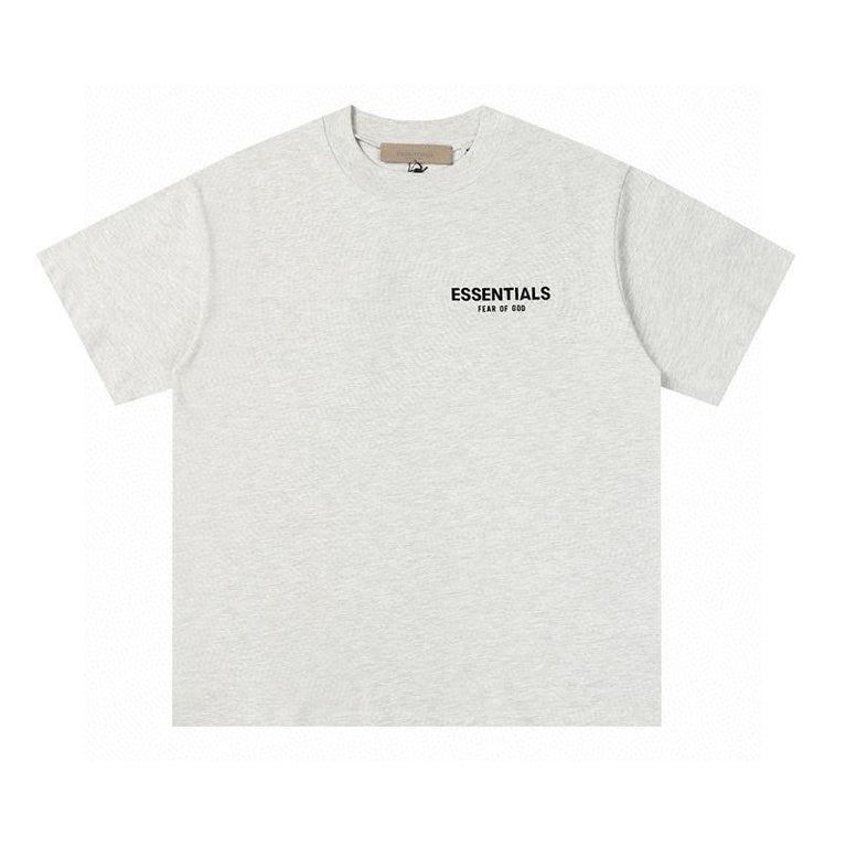FEAR OF GOD ESSENTIALS Tshirt with Logo in gray color featuring minimalist design and modern styling.